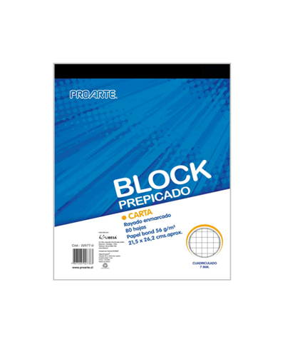 Block Proarte Carta Matem 80h