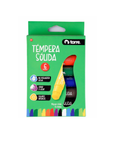 Témpera Sólida Torre 6 Colores