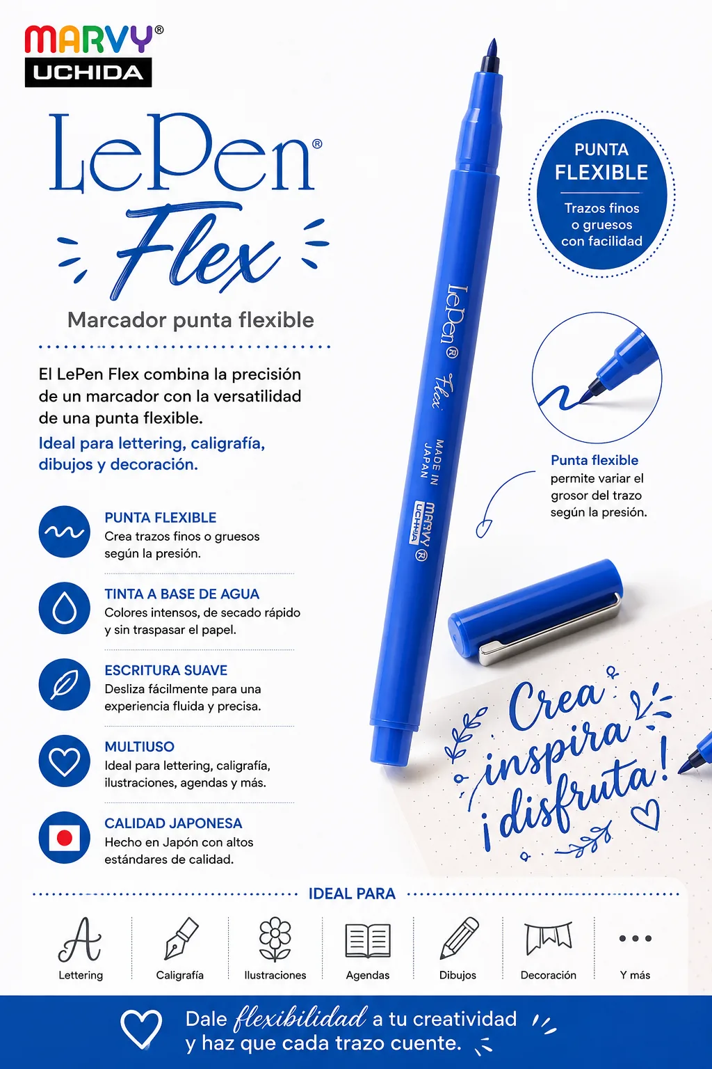 Marcador Le Pen Flex 4800 Azul
